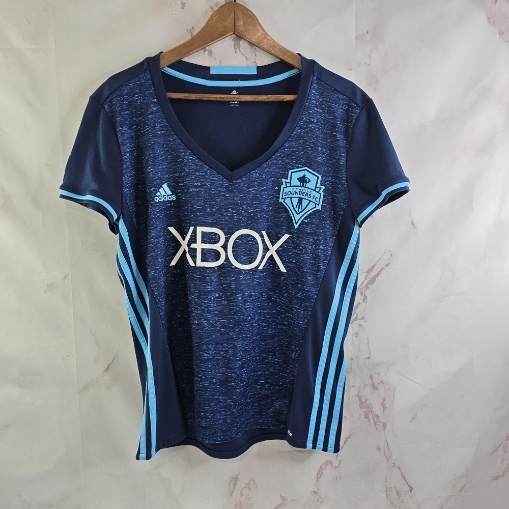 XBOX Seattle Sounders Jersey Womens XL Blue Adidas MLS 2017 472995 010